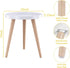 15 18 Inches Apicizon Round Side Table, White Tray Nightstand Coffee End Table for Living Room, Bedroom, Small Spaces