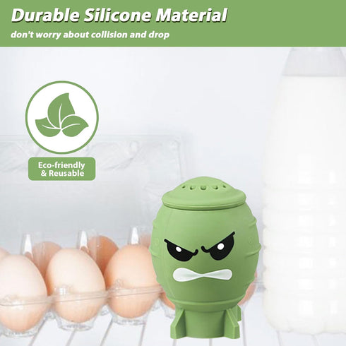 Fun Guy Fridge Deodorizer, Baking Soda Holder for Refrigerator Odor Absorber, Cute Freezer Smell Eliminator and Reusable Silicone Freshener Container, BPA Free-2.8 x 2.8 x 3.7 inches