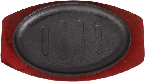Steak Plate Griddle Pan - 8 Inch Non Stick Stove Top Grilling Pan for Steak, Bacon, Veggies, Fish, Cast Iron Set