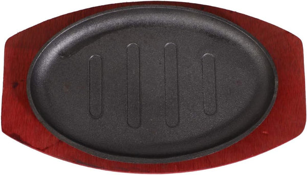 Steak Plate Griddle Pan - 8 Inch Non Stick Stove Top Grilling Pan for Steak, Bacon, Veggies, Fish, Cast Iron Set