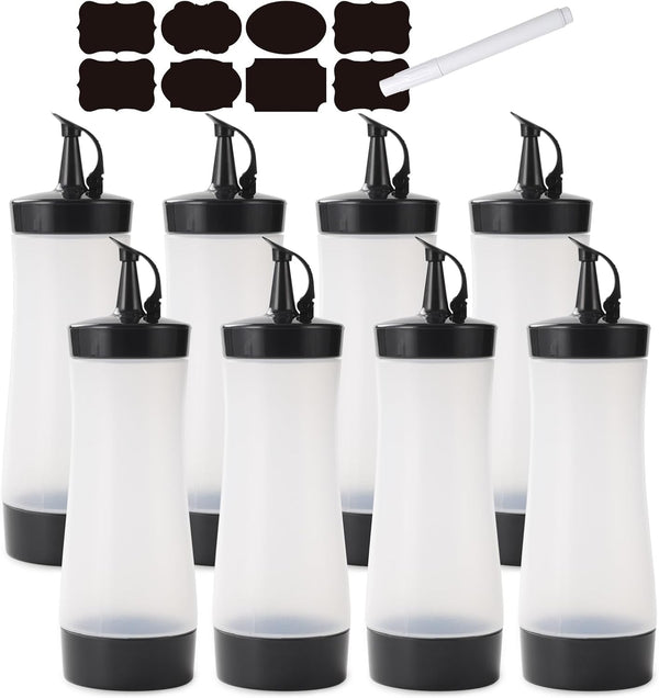 Qiuhome Condiment Squeeze Bottles Sauces Ketchup Bottles Squeeze Bottles Liquids, Oil - 12