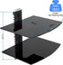 PS4 2-Tier Suptek Glass Floating Shelves, TV Wall Mount with Shelf for DVD Player / / Cable Boxes/Game Consoles/Sky