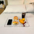 Clear Sturdy Acrylic Serving Tray with Handles, 12x16 Inch, Kitchen Countertop, Makeup Drawer Organizer
