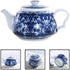 Alipis Porcelain Teapot, Blue and White Chinoiserie Chinese Teapot with Strainer Hole for Kung Fu Tea