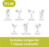 True Glass Cocktail Shaker, 13.5 oz with 7 Classic Recipes and Measurements for Home Bar Accessories