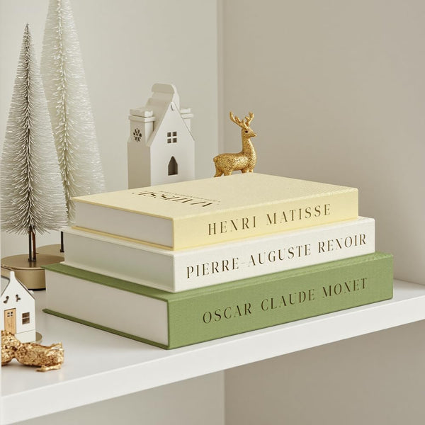 Aesthetic Decorative Books - Set of 3 Linen Fake Books Enhance Your