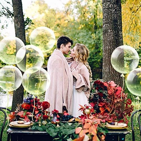 Sumind 30 Pieces Bubble Transparent Bobo Balloons, Crystal Clear Balloons for Birthday Party, Christmas, 18 Inches