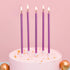 PHD CAKE Purple Long Thin Metallic Birthday Candles for Cake Party, Weddings Cake Decorations
