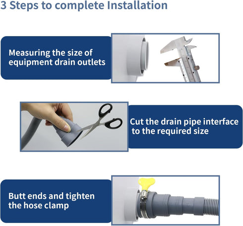5 FT Washing Machine Drain Hose, Flexible Dishwasher Drain Hose Extension Kit with 1 Adapter and 2 Hose Clamps
