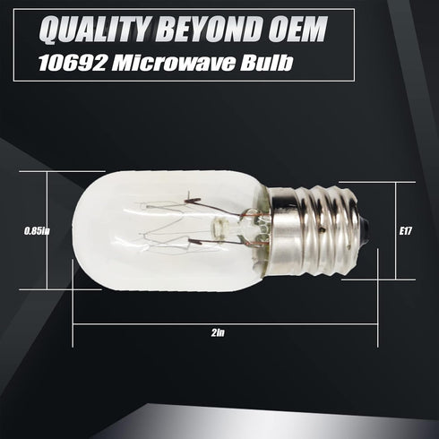 Upgraded 10692 Microwave Bulb 110-130V T7 E17 25W Compatible with GE Appliance Bulb, Excellent Quality - 6 Pack