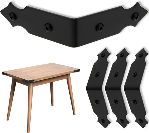 Black Metal Corner Protectors for Wood Frame 3.5" Spanish Style Decorative Corner