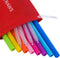 Mcool Silicone Straws 8Pcs - Reusable Extra Long Smoothies Straws for 30&20 oz Tumblers + 4 Brushes + 1 Pouch
