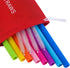 Mcool Silicone Straws 8Pcs - Reusable Extra Long Smoothies Straws for 30&20 oz Tumblers + 4 Brushes + 1 Pouch