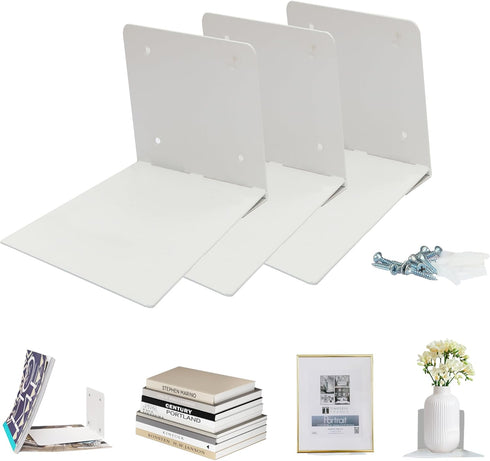 STORAGE MANIAC Floating Book Shelves for Wall Mounted Invisible Floating Bookshelves Heavy-Duty