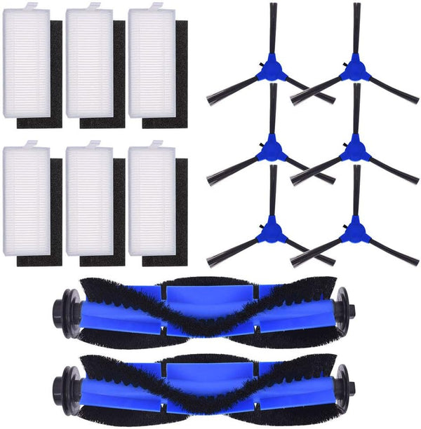 neutop Replacement Parts with 2 Main Rolling Brushes, 6 Filter Sets, 6 Side Brushes for eufy RoboVac 11S, 15T, 30, 30C,