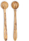 7-Inch Long Handle Olive Wood Smoothie Spoons, Set of 2 for Iced Tea, Coffee, Ice Cream, and Yogurt