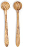 7-Inch Long Handle Olive Wood Smoothie Spoons, Set of 2 for Iced Tea, Coffee, Ice Cream, and Yogurt