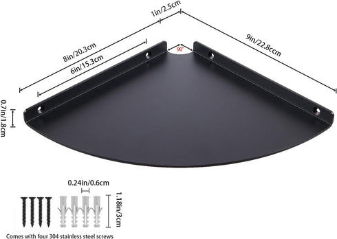 YUjieSTC 3.0mm Rooms(9 Corner Shelf, Aluminum Alloy Corner Shelf wall Mounted, for Offices, Bedrooms, Kitchens