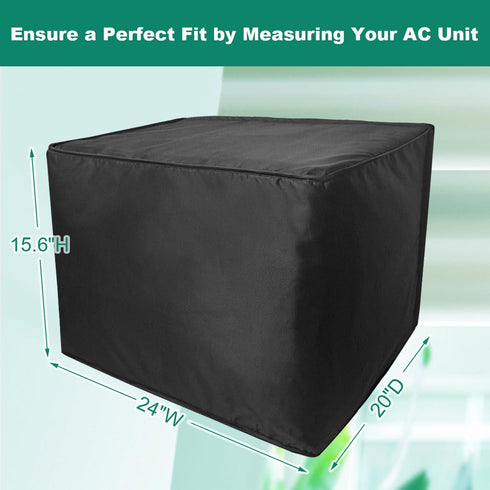 i frmmy Outdoor Window Air Conditioner Cover, Waterproof & Insulated, Black, 24''Wx 15.6''Hx 20''D