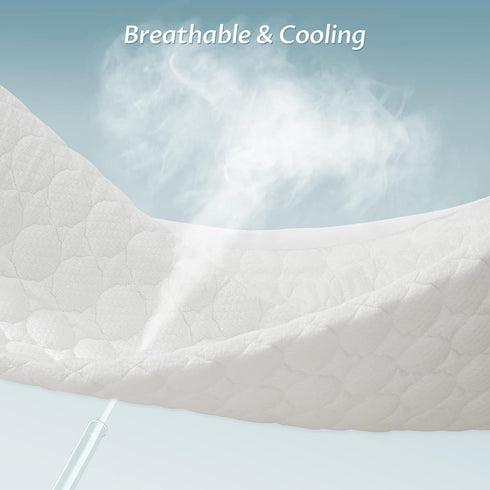 King Size Waterproof Mattress Protector Rayon from Bamboo Fitted Quilted Mattress Pad Cover with Deep Pocket Up to 18''
