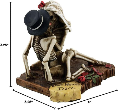 SUMMIT COLLECTION Love Never Dies Passionate Wedding Skeleton Couple Figurine, Resin Decoration