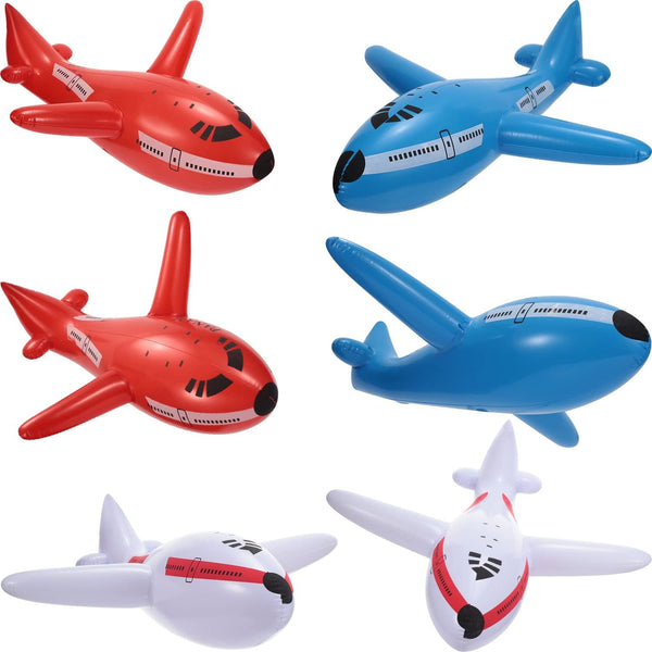 Gejoy 6 Pieces Inflatable Airplanes Party Decoration Aircraft Inflates Plane Inflated Balloons Decor
