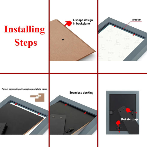 RPJC 5x7 Picture Frames, Solid Wood High Definition Glass for Table Top Display and Wall Mounting