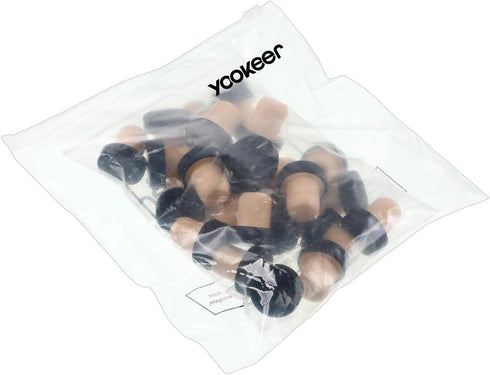 Yookeer T-shaped Cork Wine Bottle Stoppers, Reusable Sealing Plug for Beer Bottles DIY Craft (Black, 24 Pcs)