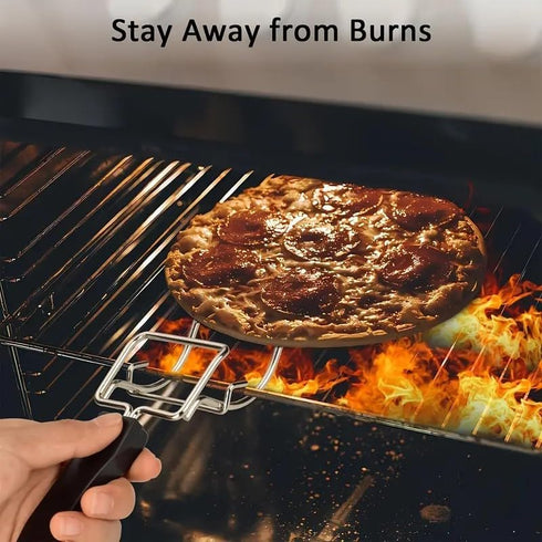 (2-PCs) Air Fryer Convection Toaster Oven Tray Extractor, Grills Clip, Scald Resistant Handle Tool, Durable Oven Tray