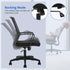 FDW Ergonomic Office Chair, Mid-Back Mesh Computer Chair with Lumbar Support, Adjustable Rolling Swivel