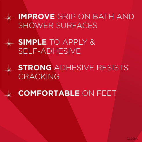 Magic Shower and Bathtub Safety Treads, 12 Treads, White - Helps Prevent Slips and Falls
