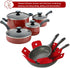 BYKITCHEN Pot Pan Protectors - Set of 12, Red Pads for Stacking Cookware