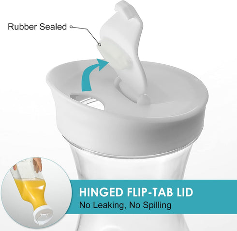 50 Oz Set 2 NETANY Plastic Water Carafe with Flip Top Lid, of Square Base Juice Containers, Clear Plastic Pitcher