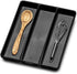 madesmart Classic 3-Compartment Plastic Utensil Tray - Multipurpose Storage Drawer Organizer, Carbon Large.