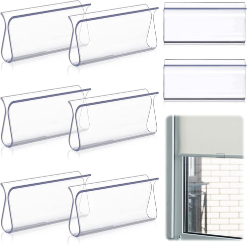 Roller Shades Pull for Blinds, Shade Grips Plastic Hem Grip Hardware for Home, 8 Pieces (Clear)
