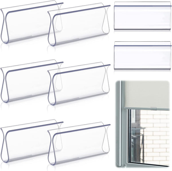 Roller Shades Pull for Blinds, Shade Grips Plastic Hem Grip Hardware for Home, 8 Pieces (Clear)