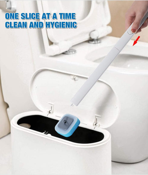 Magic Wand Disposable Toilet Clean Kit | Toilet Cleaning Brush Set with 12 Brush Heads, Toilet Wand and Storage Box