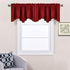 NICETOWN Burgundy Red Blackout Valances, Thermal Insulated W52 x L18 Scalloped Rod Pocket Curtains for Small Windows