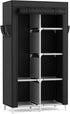 ROJASOP Portable Closet Wardrobe for Hanging Clothes, 6 Storage Shelves, 1 Hanging Rod, Free Standing Organizer