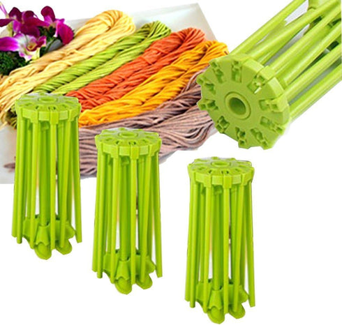 iPstyle Kitchen Pasta Drying Rack, Folding Noodle Stand with 10 Bar Handles, Green