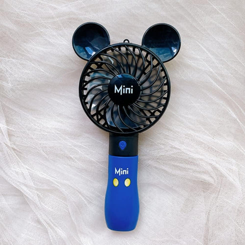 Kbinter Cute Personal Mini Fan - Handheld USB Rechargeable Fan with Colorful LED Light for Indoor Outdoor