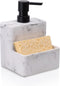 zccz Soap Dispenser with Sponge Holder, Marble Look Liquid Hand and Dish Soap Dispenser Pump Bottle for Kitchen Sink