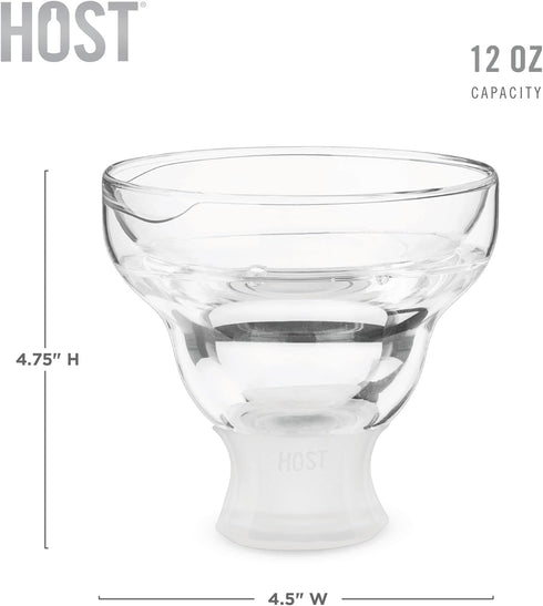 Host Glass Freeze Insulated Gel Chiller, Double Wall Frozen Cocktail Cups, Set of 2