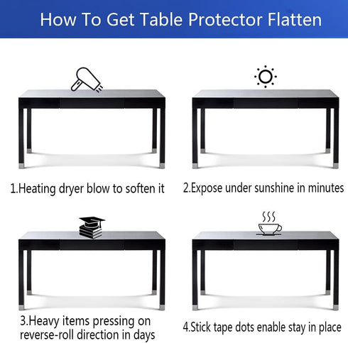 SPLENDEFUL 36x24 Inch Dining Room Table Clear PVC Table Cover Protector Rectangular Plastic Coffee Tablecloths Tabletop