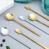Stainless Steel Coffee Spoons, 6.7 Inch Stirring Spoons for Coffee, Tea, Dessert, Ice Cream (Round-Silver-4Pack)