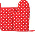 Polka Dot Oven Mitts and Pot Holders Set, Red and White, Heat Resistant Kitchen Gloves