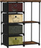 Small Fabric Dresser with 2-Tier Side Shelf, 4 Drawers Storage Units for Bedroom, Hallway Entryway Storage Cabinet