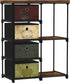Small Fabric Dresser with 2-Tier Side Shelf, 4 Drawers Storage Units for Bedroom, Hallway Entryway Storage Cabinet
