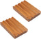 Teak Soap Dish for Shower, Pack of 2 by HTB, Wood Decorative Bath Soap Holder for Kitchen, Bathroom, Sink
