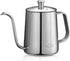 MERMOO YILAN 21oz Gooseneck Coffee Kettle, 600ml Stainless Steel Pour Over Drip Pot for Tea & Coffee (Silver)